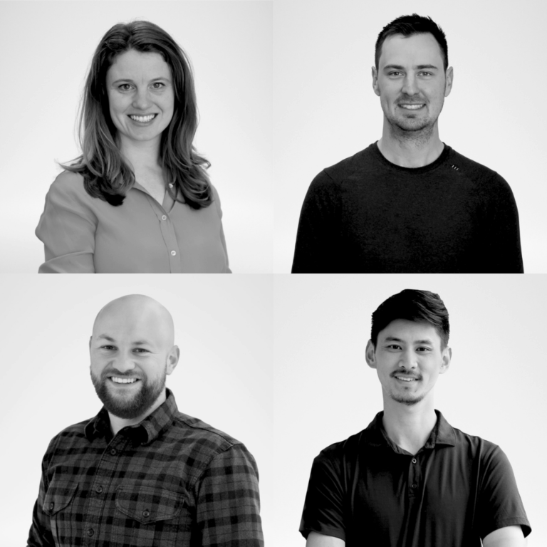 Collaged headshots of four new associates, Marisa Mulder, Riley Madu, Carson Baker, and Brian Wu