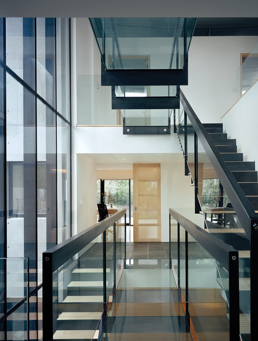 Acadia Residence ft steel glass bridge and stairs - Fast + Epp; Photo by Nic Lehoux