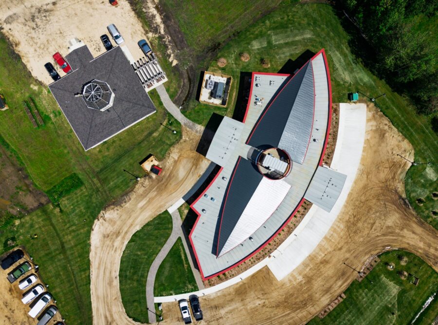 Aerial shot of Driftpile Healthcare Centre