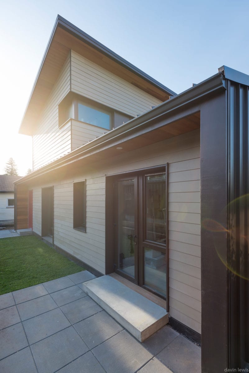 Close up Exterior image of East 10th Passive House