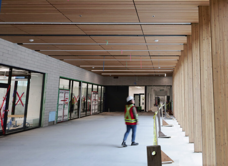 Construction image of the interior of Harry Jerome Recreation Centre
