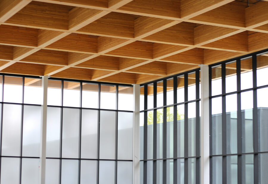 Timber roof detailing at Harry Jerome Recreation Centre