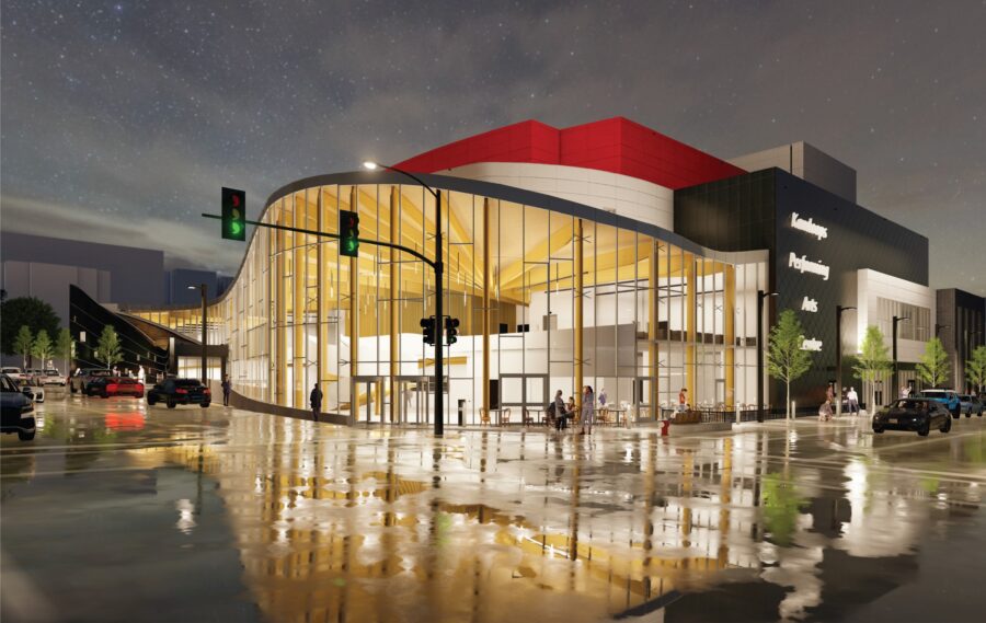 Kamloops Centre for the Arts exterior corner render