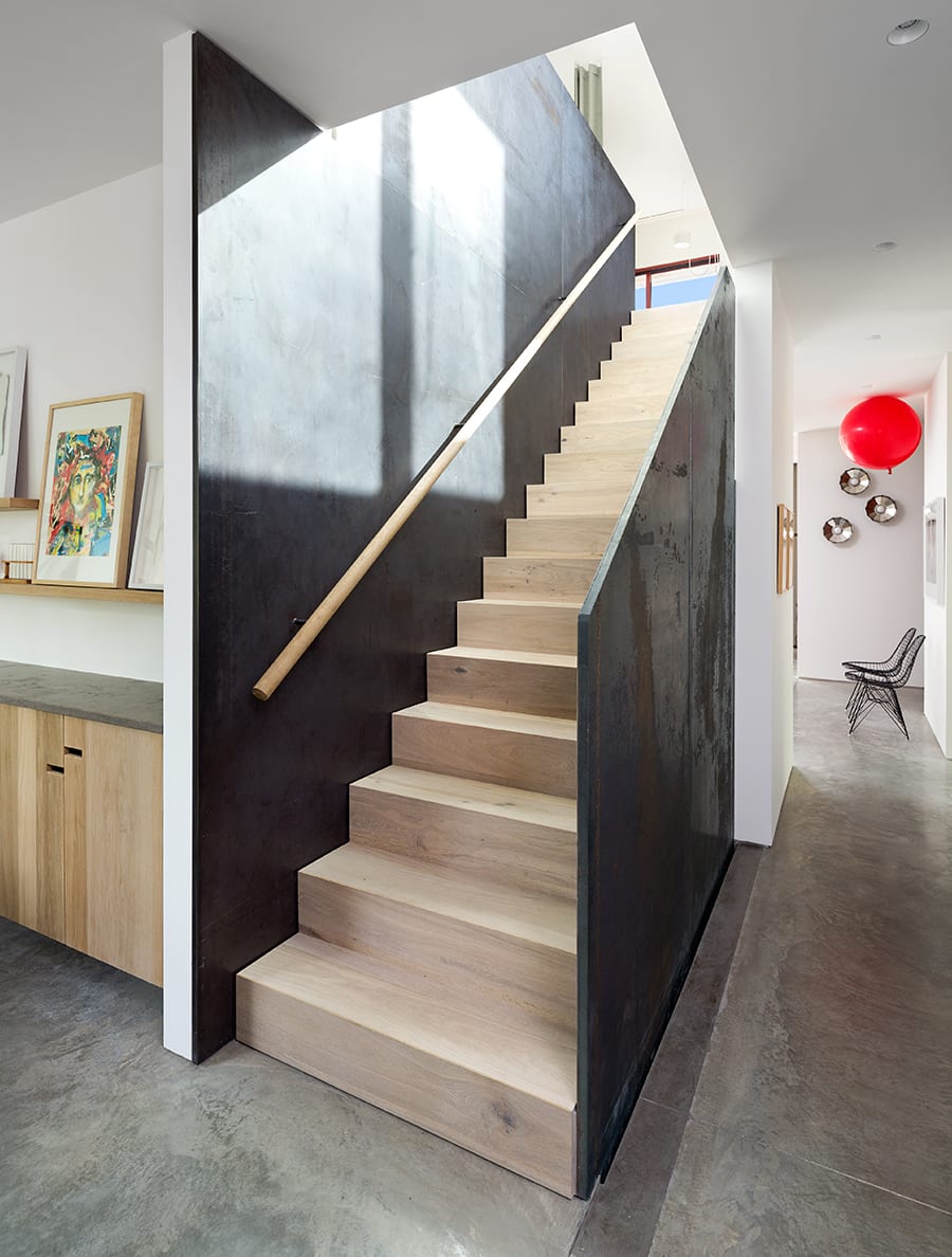 Interior Wood Stairs inside Rough House in Vancouver, BC - Fast + Epp; Photo by Measured Architecture