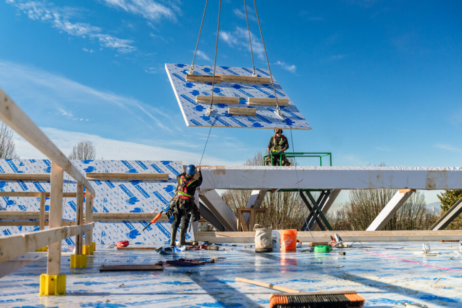 Mass timber installation at the BC Children's Hospital Centre for Health Complexity
