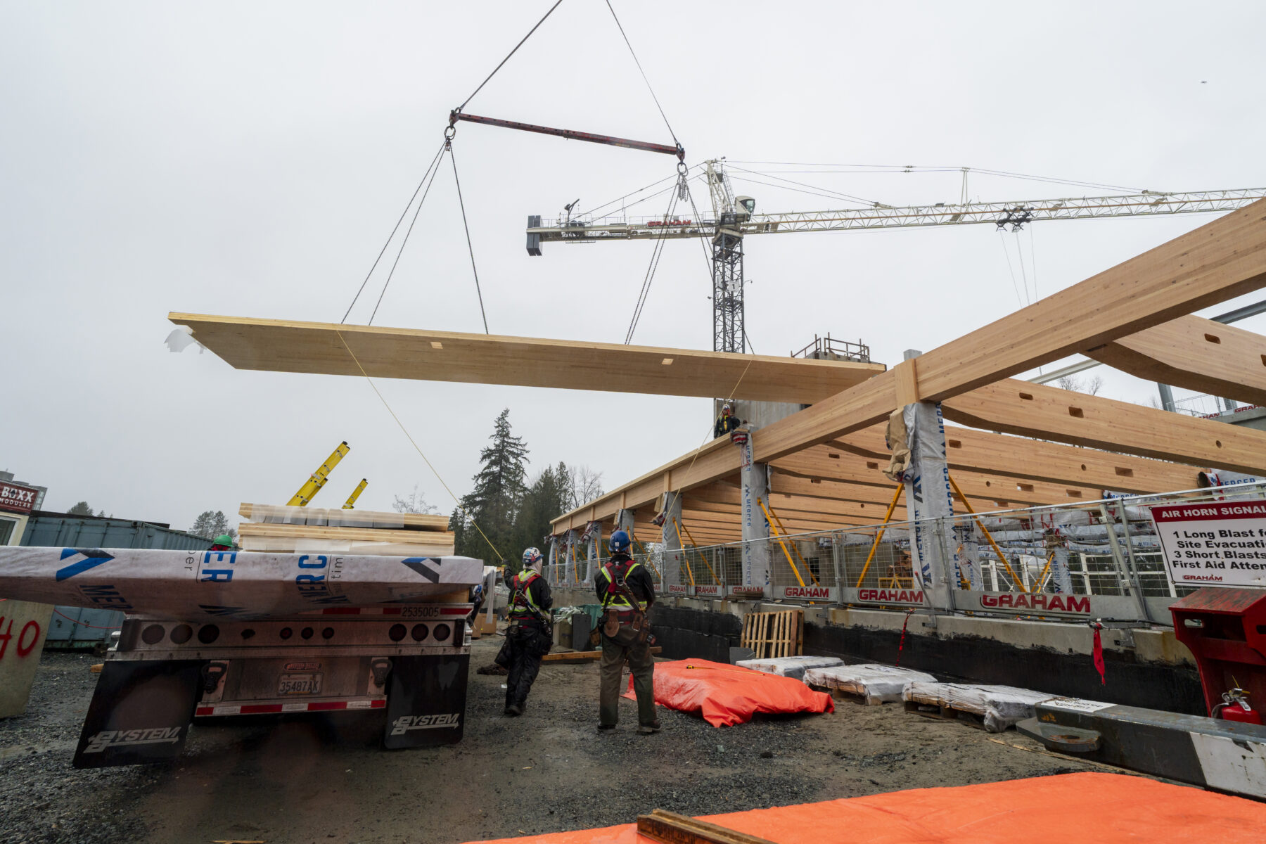 Mass timber installation at Cameron Community Centre and Library